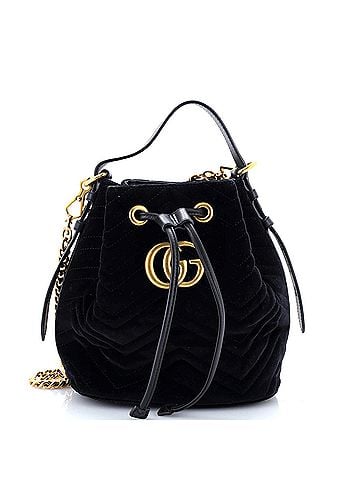 Gucci GG Marmont Bucket Bag Matelasse Velvet Small (view 1)