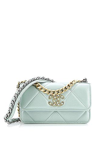 Chanel 19 Wallet on Chain Quilted Iridescent Calfskin (view 1)