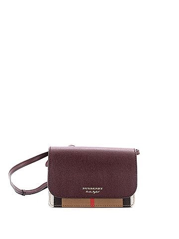 Burberry Hampshire Wallet on Strap Leather and House Check Canvas (view 1)