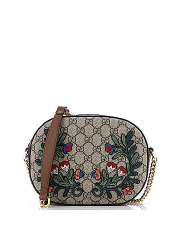 Gucci Chain Crossbody Bag Embroidered GG Coated Canvas Mini (view 1)