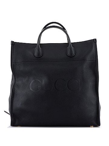 Gucci Logo Tote Embossed Leather Medium (view 1)
