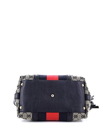 Gucci Rania Convertible Top Handle Bag Web GG Canvas Small (view 2)