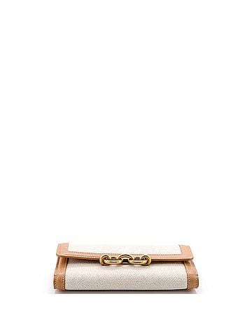 Saint Laurent Le Maillon Chain Wallet Canvas with Leather (view 2)