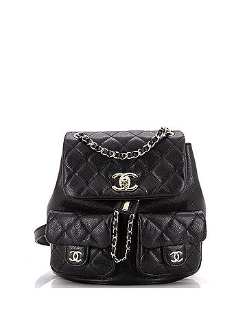 Chanel Duma Pockets Drawstring Backpack Quilted Caviar Small (view 1)
