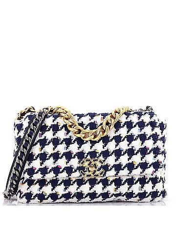 Chanel 19 Flap Bag Quilted Houndstooth Tweed and Ribbon Large (view 1)