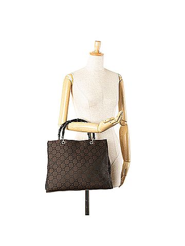 Gucci GG Canvas Bamboo Handbag (view 2)