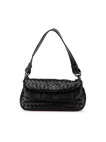 Bottega Veneta Leather Intrecciato Double Flap Shoulder Bag (view 1)