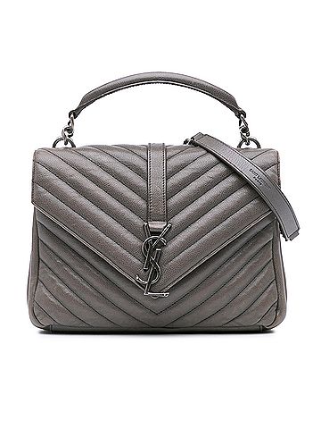 Saint Laurent Medium Monogram Chevron Sheepskin College Bag (view 1)