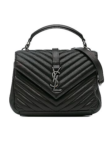 Saint Laurent Medium Monogram Chevron Sheepskin College Bag (view 1)