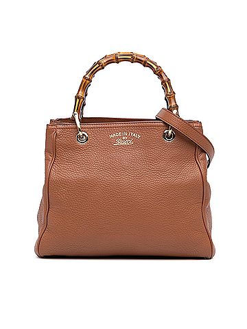 Gucci Small Leather Bamboo Shopper Satchel (view 1)