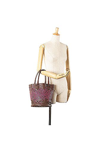 Bottega Veneta Bicolor Nappa Intrecciato Bucket Bag (view 2)