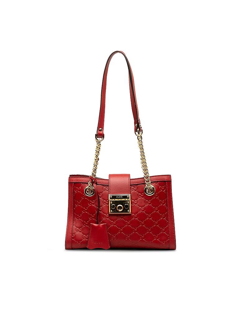 Gucci 100% Leather Red Small Guccissima Padlock Tote One size - photo 1