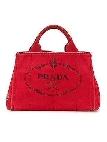 Prada Small Canvas Canapa Logo Satchel (view 1)