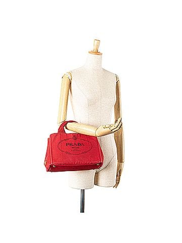Prada Small Canvas Canapa Logo Satchel (view 2)