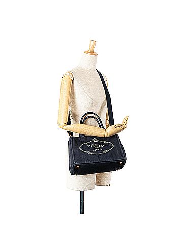 Prada Small Canvas Canapa Logo Satchel (view 2)