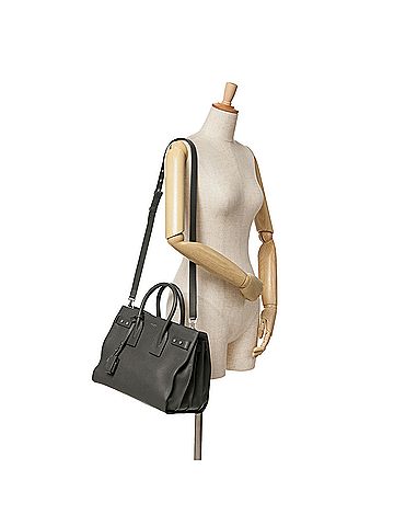 Saint Laurent Small Leather Sac De Jour Satchel (view 2)