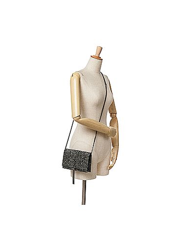 Saint Laurent Metallic Glitter Monogram Kate Tassel Chain Wallet (view 2)