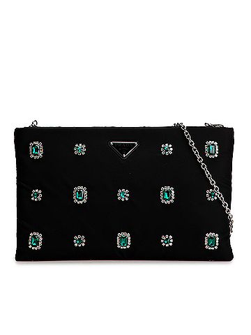Prada Tessuto Catene Crystal Embellished Chain Crossbody (view 1)