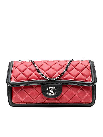 Chanel Medium Quilted Lambskin Grosgrain Two Tone Flap (view 1)