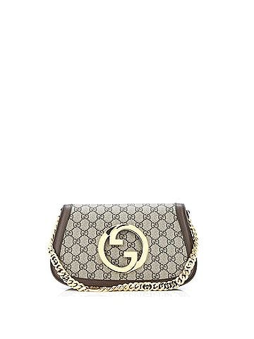 Gucci Blondie NM Chain Flap Bag GG Coated Canvas Small (view 1)