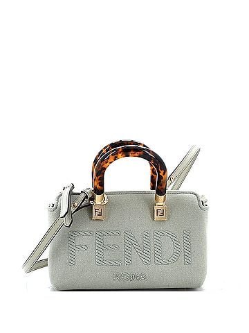 Fendi Logo By The Way Top Handle Bag Embroidered Canvas Mini (view 1)