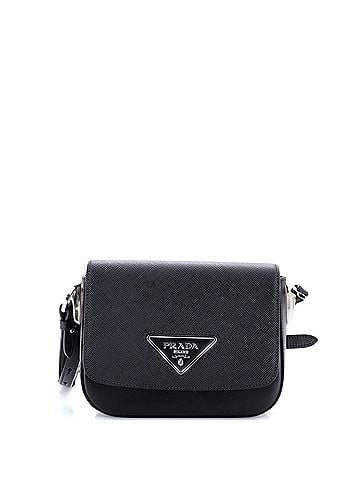 Prada Identity Flap Shoulder Bag Saffiano with City Calf Small (view 1)