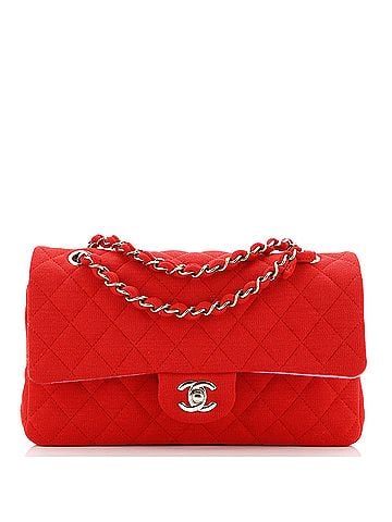 Chanel Bicolor Classic Double Flap Bag Quilted Jersey Medium (view 1)