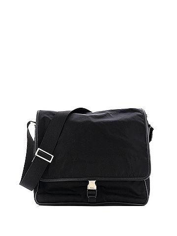 Prada Impunturato Buckle Flap Messenger Bag Quilted Tessuto Small (view 1)