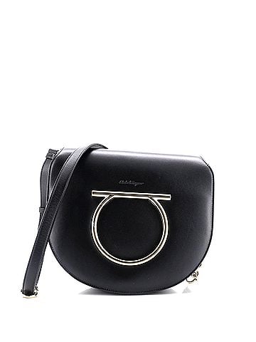 Salvatore Ferragamo Gancini Saddle Flap Bag Leather Small (view 1)