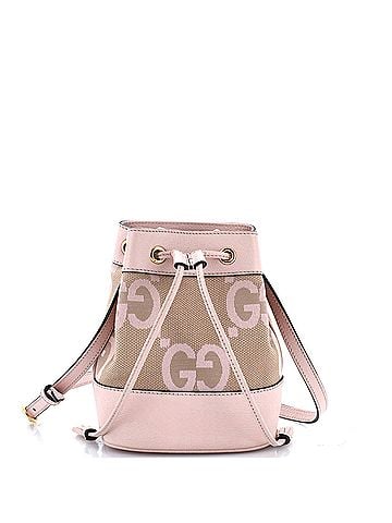 Gucci Ophidia Bucket Bag Jumbo GG Canvas with Leather Mini (view 1)