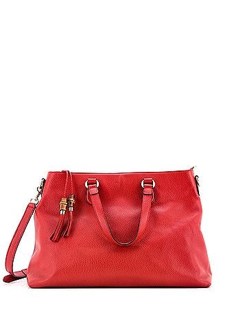 Gucci Bamboo Tassel Convertible Zip Tote Leather Large (view 1)