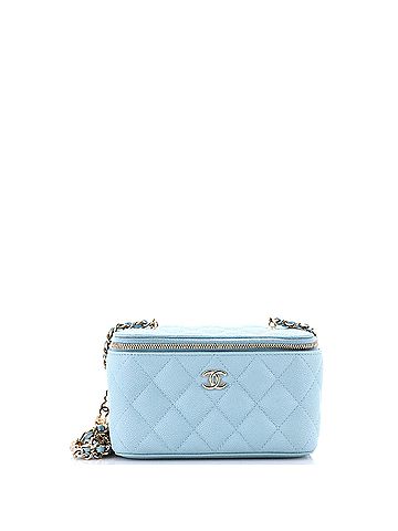 Chanel Tiny CC Link Vanity Case with Chain Quilted Caviar Small (view 1)