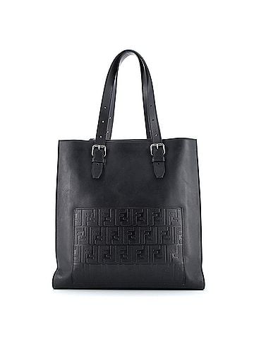 Fendi St. Zucca Slim Tote Leather with Embossed Zucca Detail (view 1)