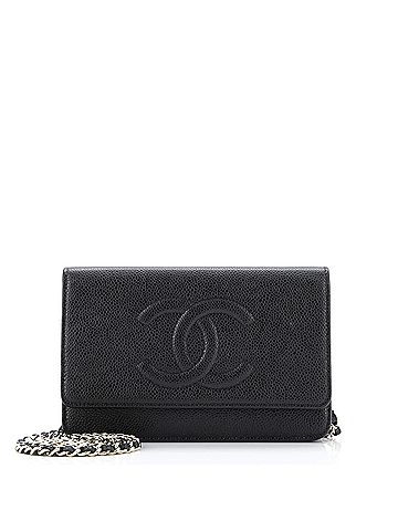 Chanel Timeless Wallet on Chain Caviar (view 1)
