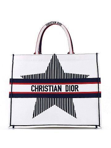 Christian Dior Book Tote Embroidered Canvas Large (view 1)