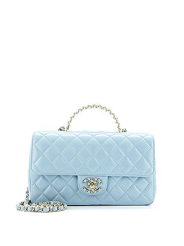 Chanel Strass On Top Logo Flap Bag Quilted Lambskin Small (view 1)
