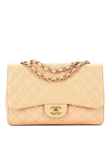 Chanel Vintage Classic Single Flap Bag Quilted Caviar Jumbo (view 1)