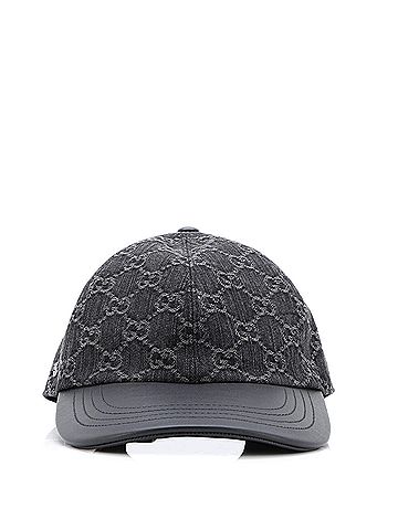 Gucci Baseball Cap GG Denim with Leather (view 1)