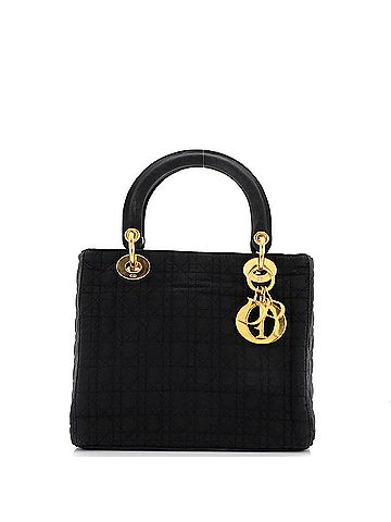 Christian Dior Vintage Lady Dior Bag Cannage Quilt Nylon Medium (view 1)