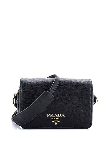 Prada Flap Zip Crossbody Bag Vitello Phenix Small (view 1)