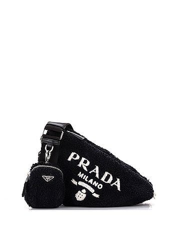 Prada Triangle Logo Zip Crossbody Bag Terry Cloth Small (view 1)
