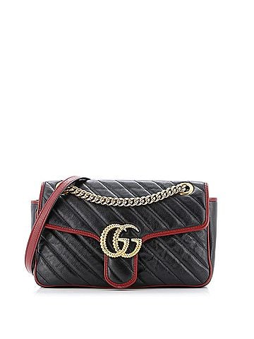 Gucci GG Marmont Flap Bag Diagonal Quilted Leather Small (view 1)