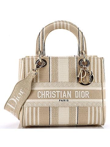 Christian Dior Lady D-Lite Bag Embroidered Canvas Medium (view 1)
