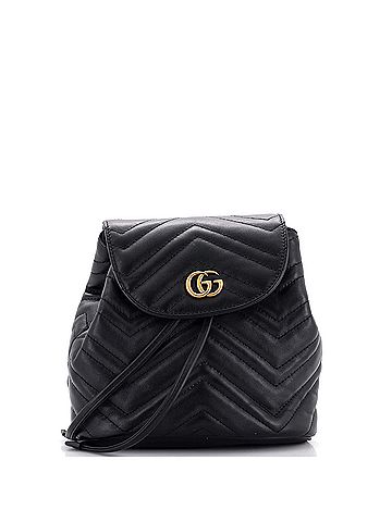 Gucci GG Marmont Drawstring Backpack Matelasse Leather Mini (view 1)