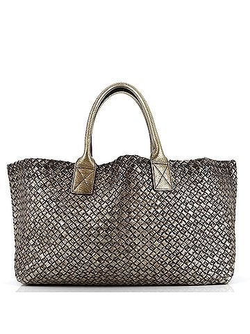 Bottega Veneta Cabat Tote Intrecciato Metallic Nappa Medium (view 1)