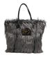 Dolce & Gabbana Basic 100% Faux Fur Solid Black Black Oversize Faux Fur Shopping Tote Women's Bag One size - photo 3