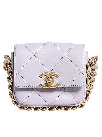 Chanel Blue Quilted Calfskin Framing Chain Flap Mini crossbody Women's Bag (view 1)