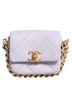 Chanel 100% Leather Solid Purple Blue Quilted Calfskin Framing Chain Flap Mini crossbody Women's Bag One size - photo 1