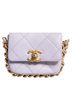 Chanel 100% Leather Solid Purple Blue Quilted Calfskin Framing Chain Flap Mini crossbody Women's Bag One size - photo 3