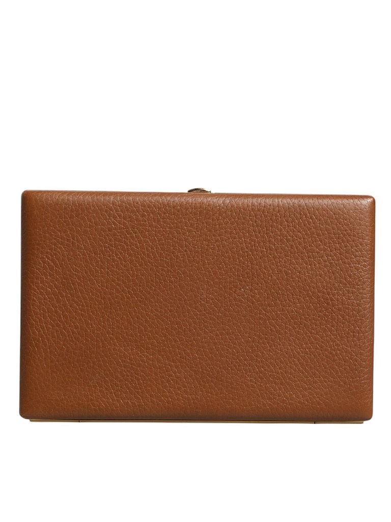 Dolce & Gabbana Basic 100% Other Solid Brown Brown Leather Clutch Evening Crossbody Women's Bag One size - photo 1